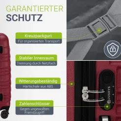 Hartschalen Kofferset Rom 3 & 4 tlg. Set mit schlagfester ABS-Hartschale, 360° Rollen