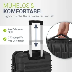 Hartschalen Kofferset Rom 3 & 4 tlg. Set mit schlagfester ABS-Hartschale, 360° Rollen