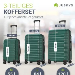 Hartschalen Kofferset Rom 3 & 4 tlg. Set mit schlagfester ABS-Hartschale, 360° Rollen