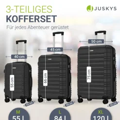 Hartschalen Kofferset Rom 3 & 4 tlg. Set mit schlagfester ABS-Hartschale, 360° Rollen