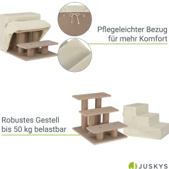 Haustiertreppe Timmy mit 3 Stufen 36 cm hohe Ein- und Ausstiegshilfe für Haustiere