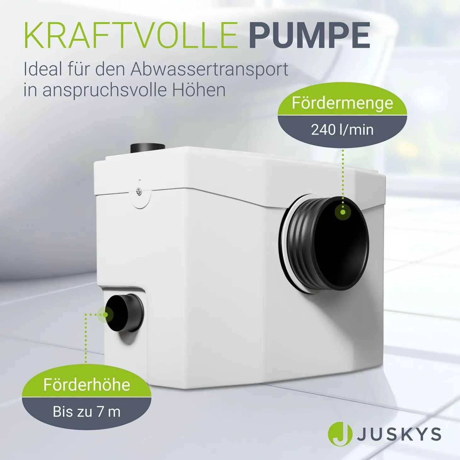 Hebeanlage 600 W Kleinhebeanlage zum Abpumpen von Schmutzwasser bis in 7 m Höhe