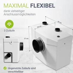 Hebeanlage 600 W Kleinhebeanlage zum Abpumpen von Schmutzwasser bis in 7 m Höhe