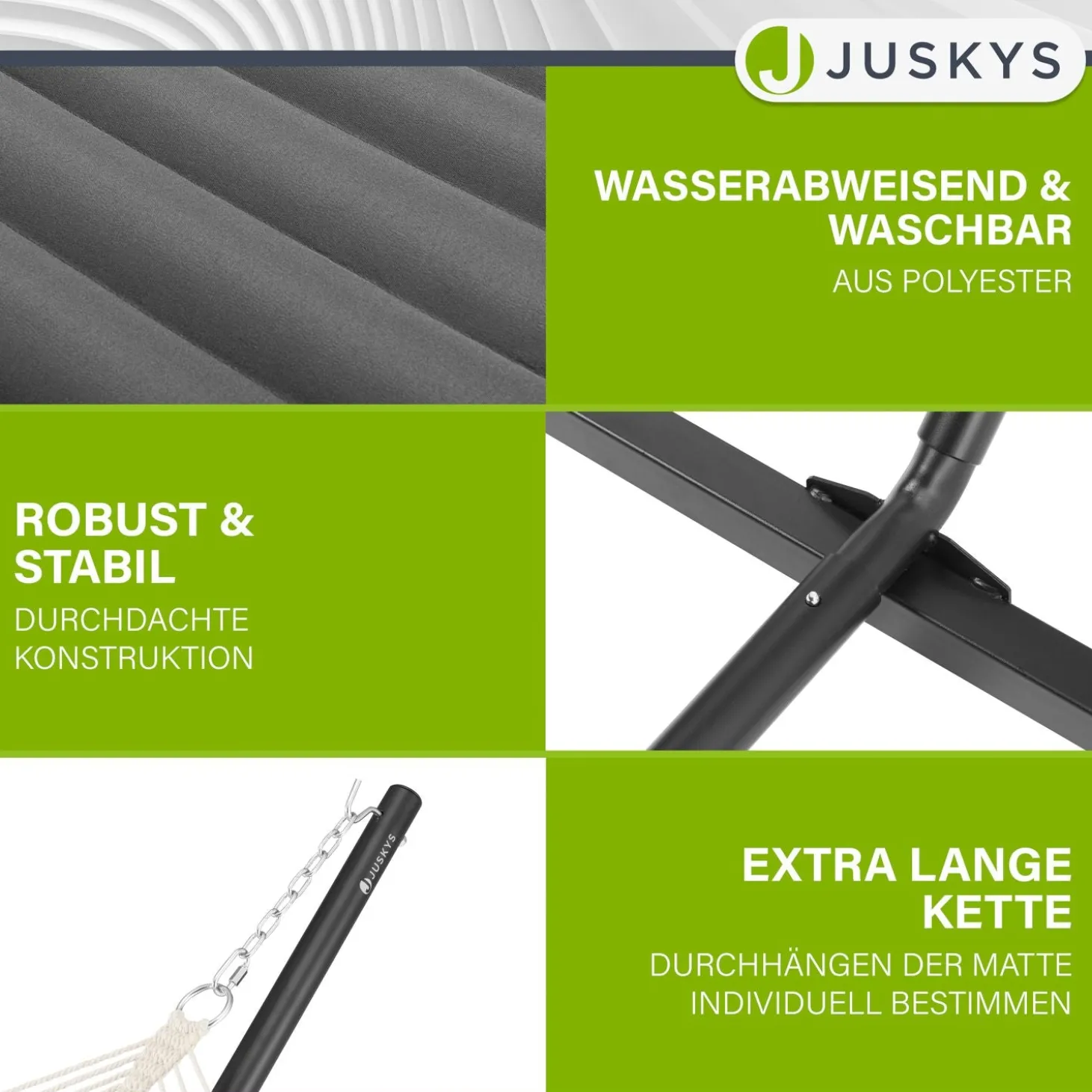 Hängematte Cata mit Gestell Indoor- und Outdoor-Hängematte mit Kissen