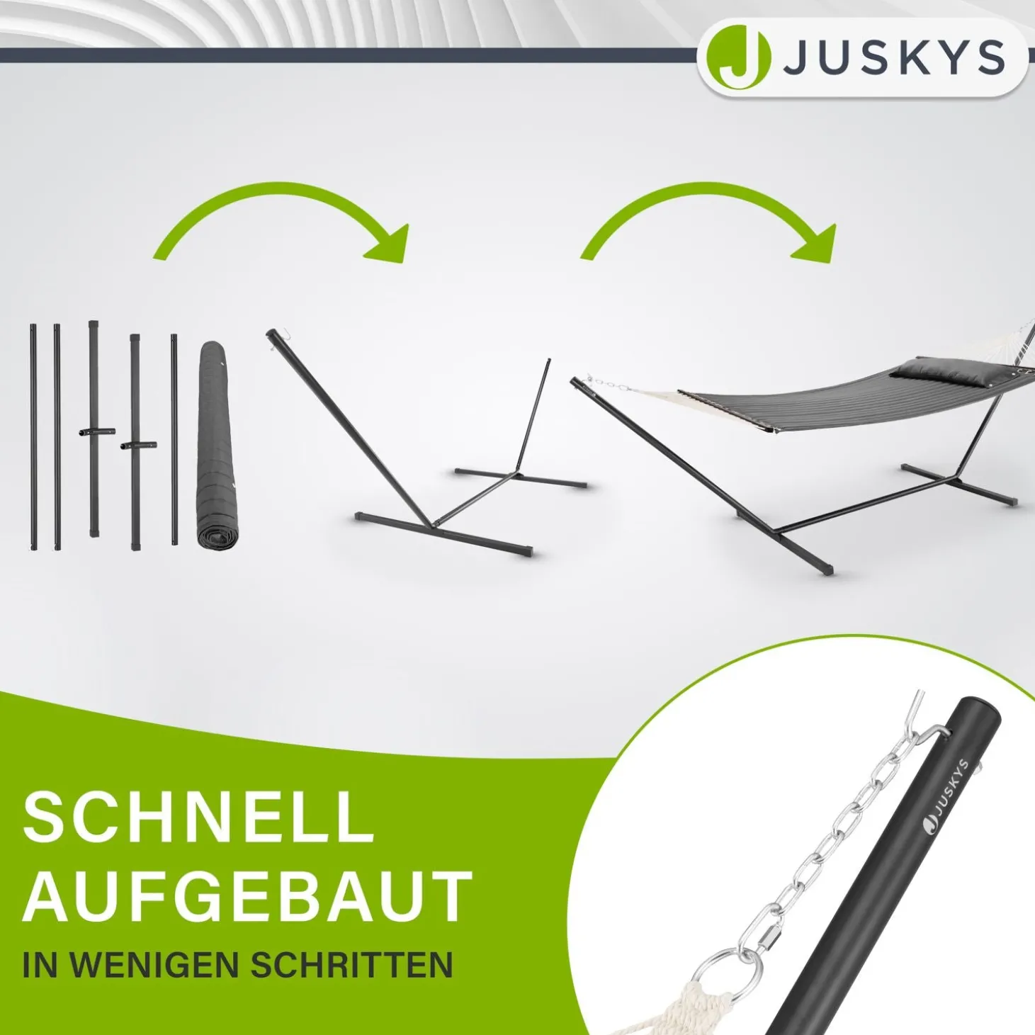 Hängematte Cata mit Gestell Indoor- und Outdoor-Hängematte mit Kissen