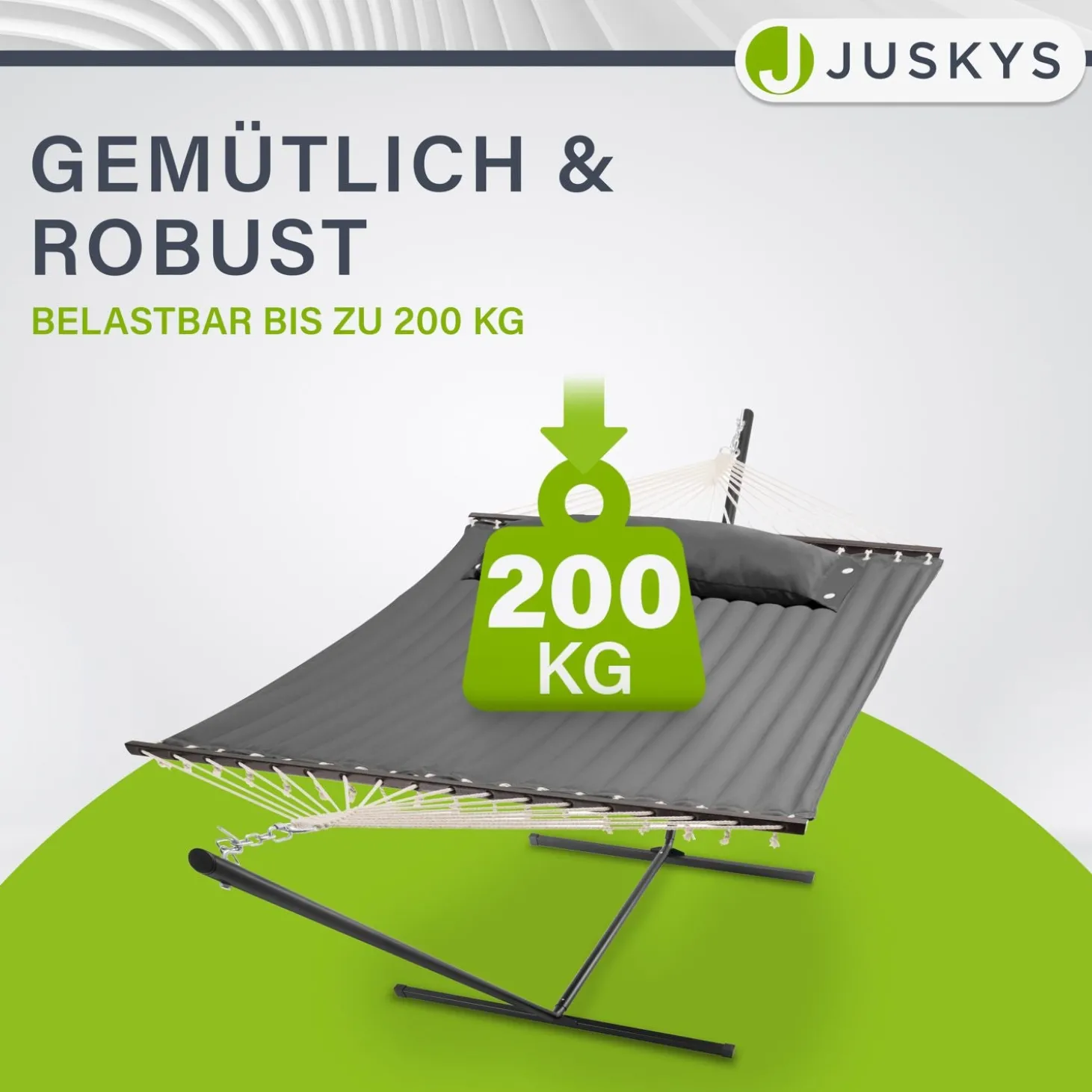 Hängematte Cata mit Gestell Indoor- und Outdoor-Hängematte mit Kissen