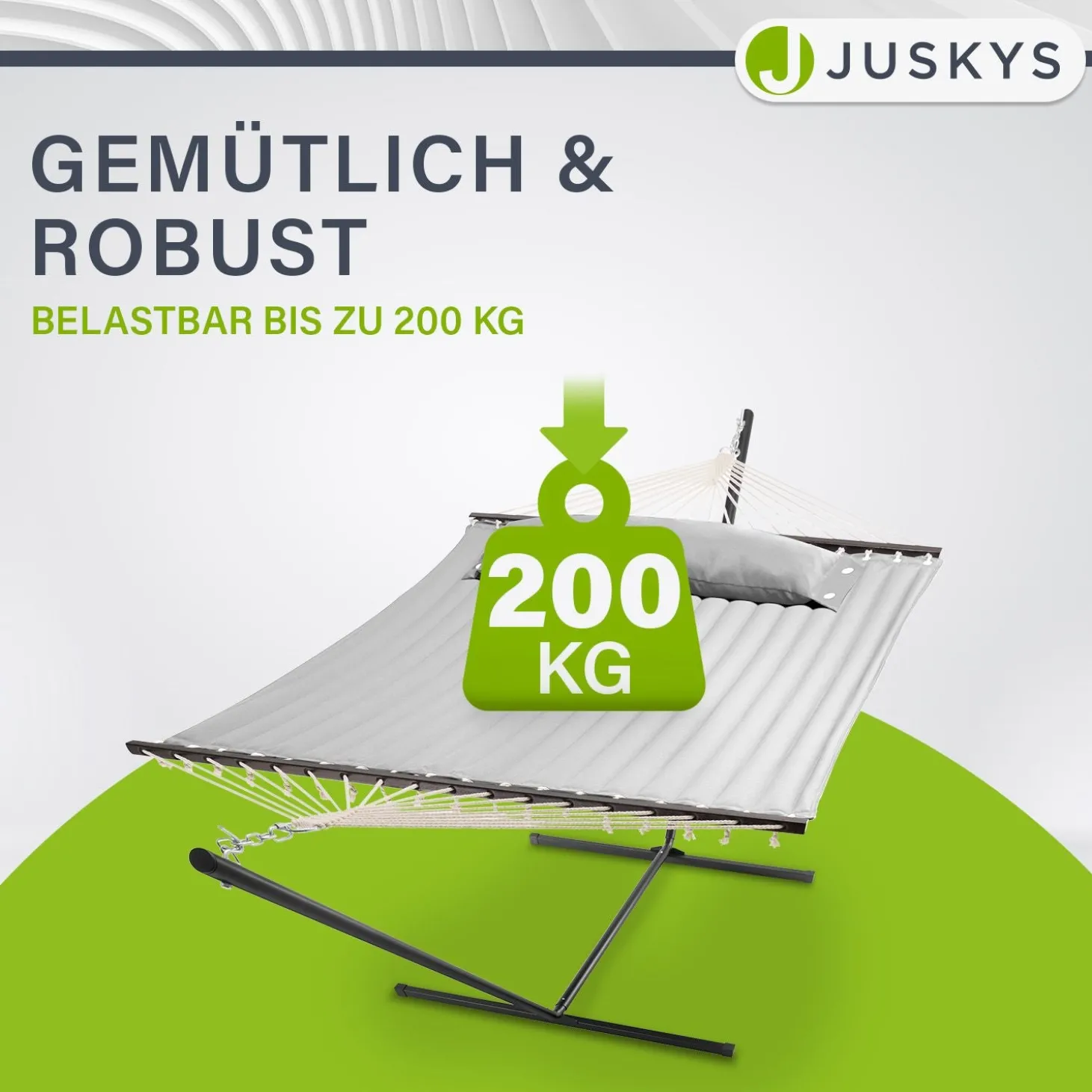 Hängematte Cata mit Gestell Indoor- und Outdoor-Hängematte mit Kissen