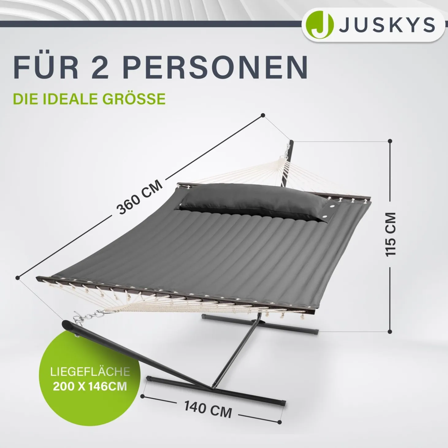 Hängematte Cata mit Gestell Indoor- und Outdoor-Hängematte mit Kissen