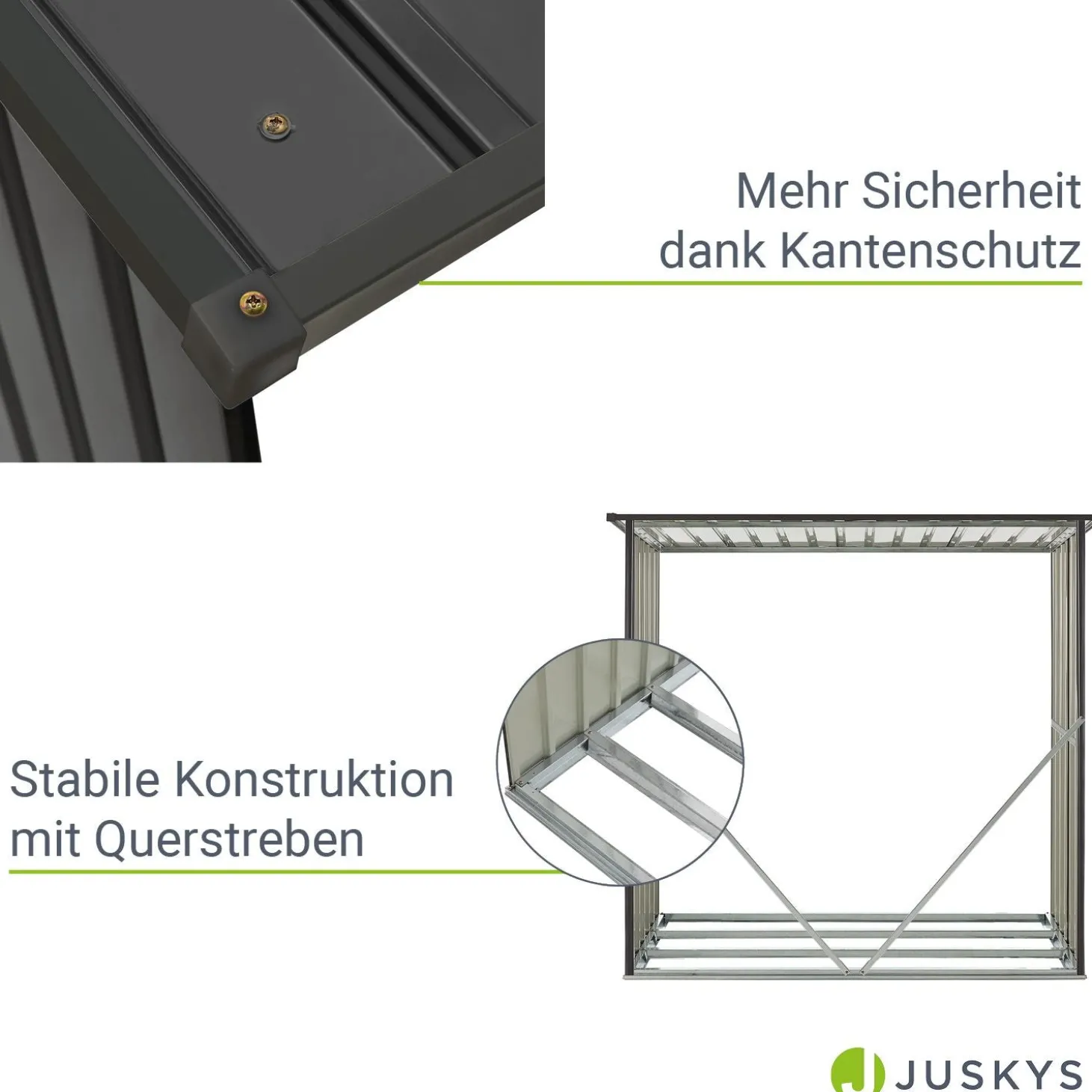 Holzunterstand Metall Enno Wetterfestes Kaminholzregal außen für Brennholz