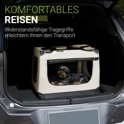 Hundebox Auto faltbar Lassie Hundetransportbox mit Tragegriff & Liegedecke