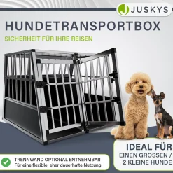 Hundebox Auto Hundetransportbox Alu für Kofferraum oder Rücksitz