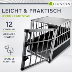 Hundebox Auto Hundetransportbox Alu für Kofferraum oder Rücksitz