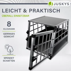 Hundebox Auto Hundetransportbox Alu für Kofferraum oder Rücksitz