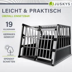 Hundebox Auto Hundetransportbox Alu für Kofferraum oder Rücksitz