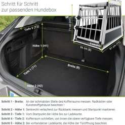 Hundebox Auto Hundetransportbox Alu für Kofferraum oder Rücksitz