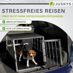 Hundebox Auto Hundetransportbox Alu für Kofferraum oder Rücksitz