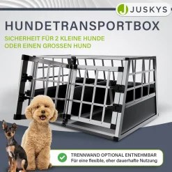 Hundebox Auto Hundetransportbox Alu für Kofferraum oder Rücksitz