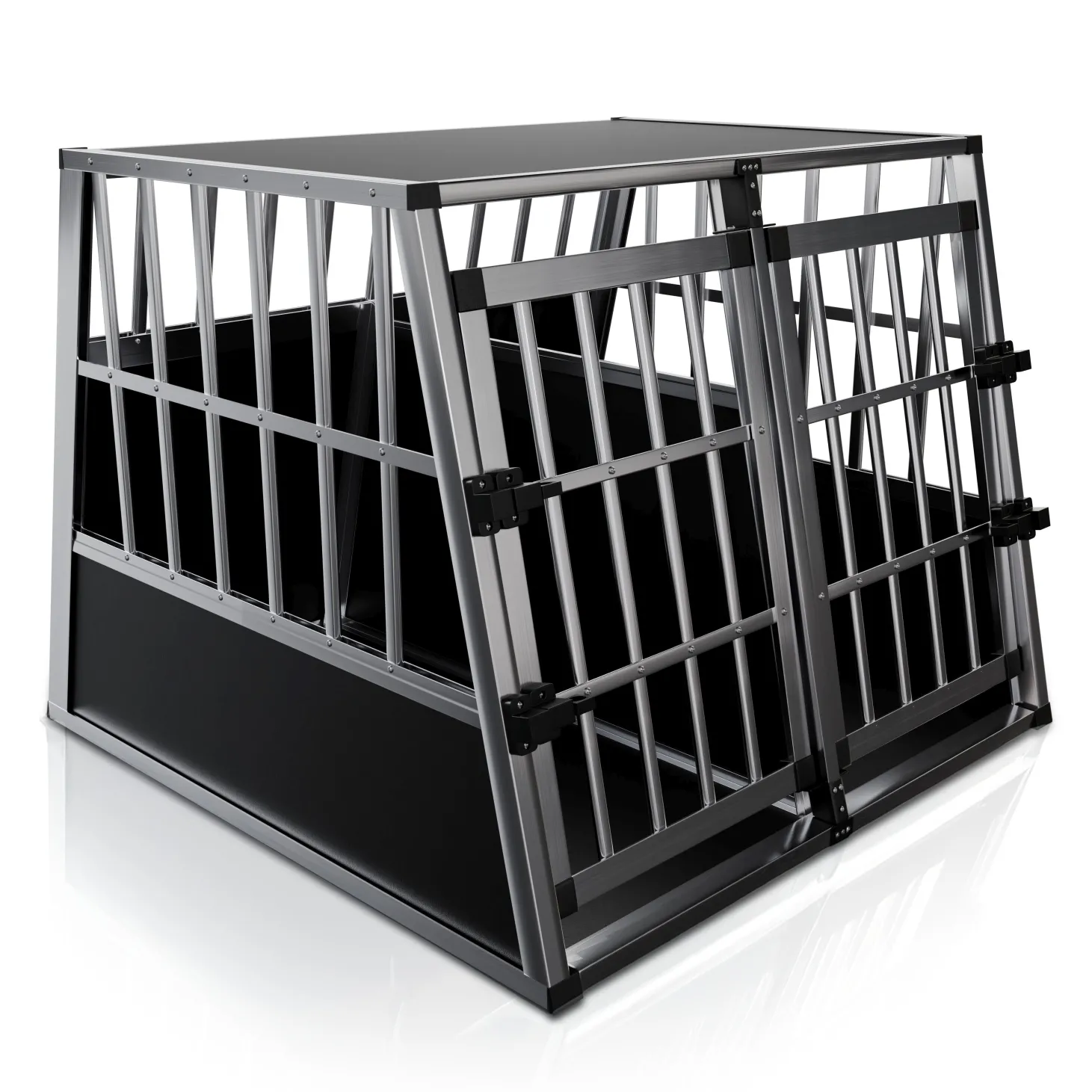 Hundebox Auto Hundetransportbox Alu für Kofferraum oder Rücksitz