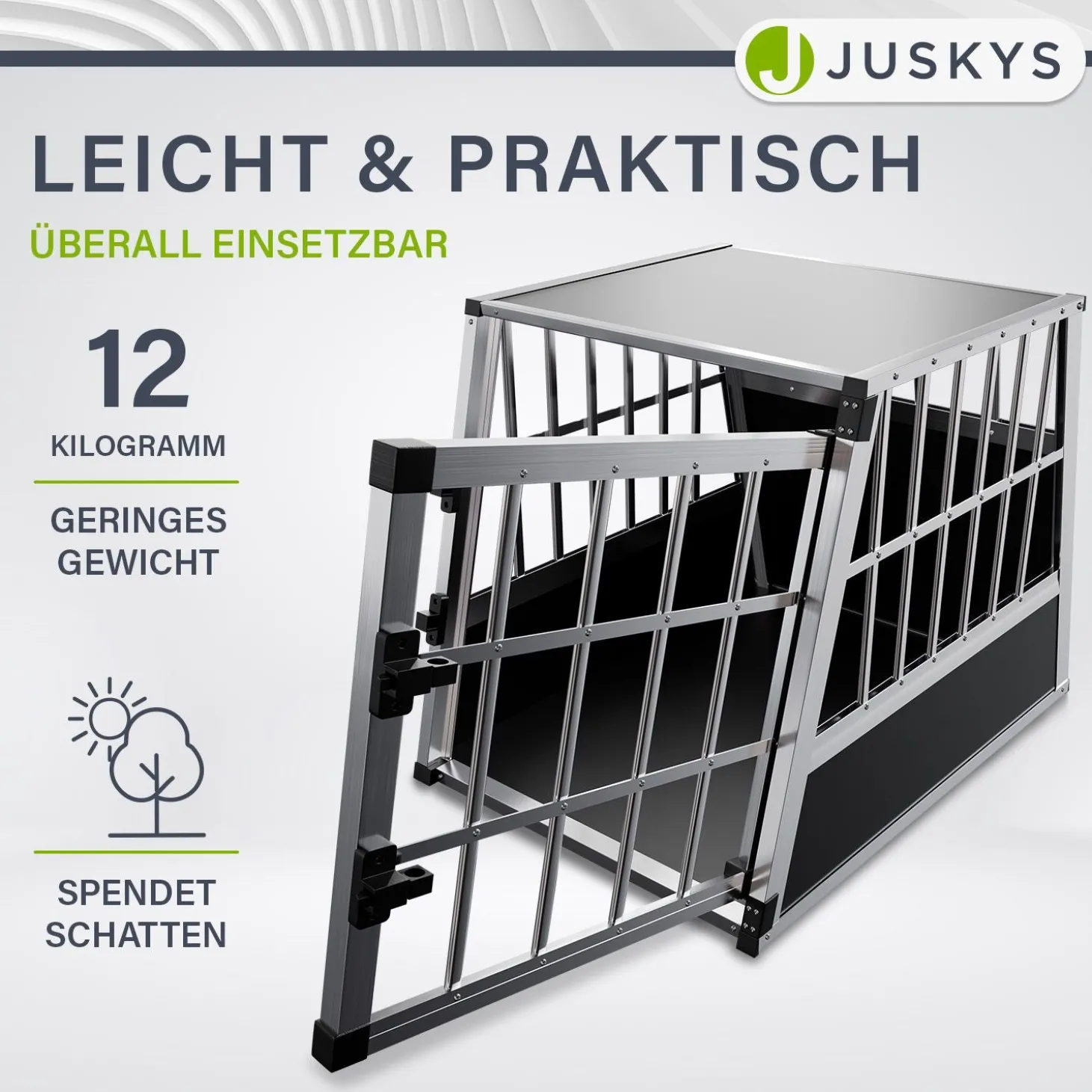 Hundebox Auto Hundetransportbox Alu für Kofferraum oder Rücksitz