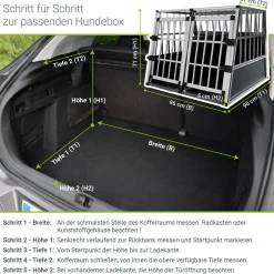 Hundebox Auto Hundetransportbox Alu für Kofferraum oder Rücksitz