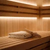 Indoor Sauna Espoo 150 Premium ↔ 150x150cm ↕ 200cm ⚟ 6 kW Saunaofen 유 3 Personen
