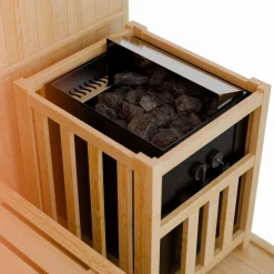 Indoor Sauna Espoo 150 Premium ↔ 150x150cm ↕ 200cm ⚟ 6 kW Saunaofen 유 3 Personen