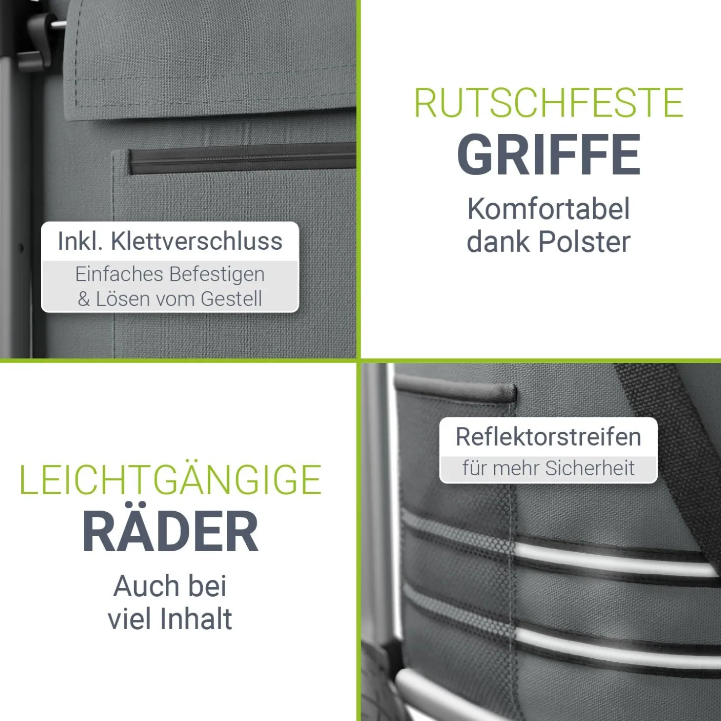 3in1 Einkaufstrolley - 56 L Kapazität Klappbarer Trolley für bequemes Shopping