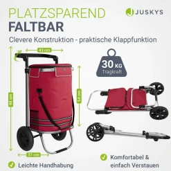 3in1 Einkaufstrolley - 56 L Kapazität Klappbarer Trolley für bequemes Shopping