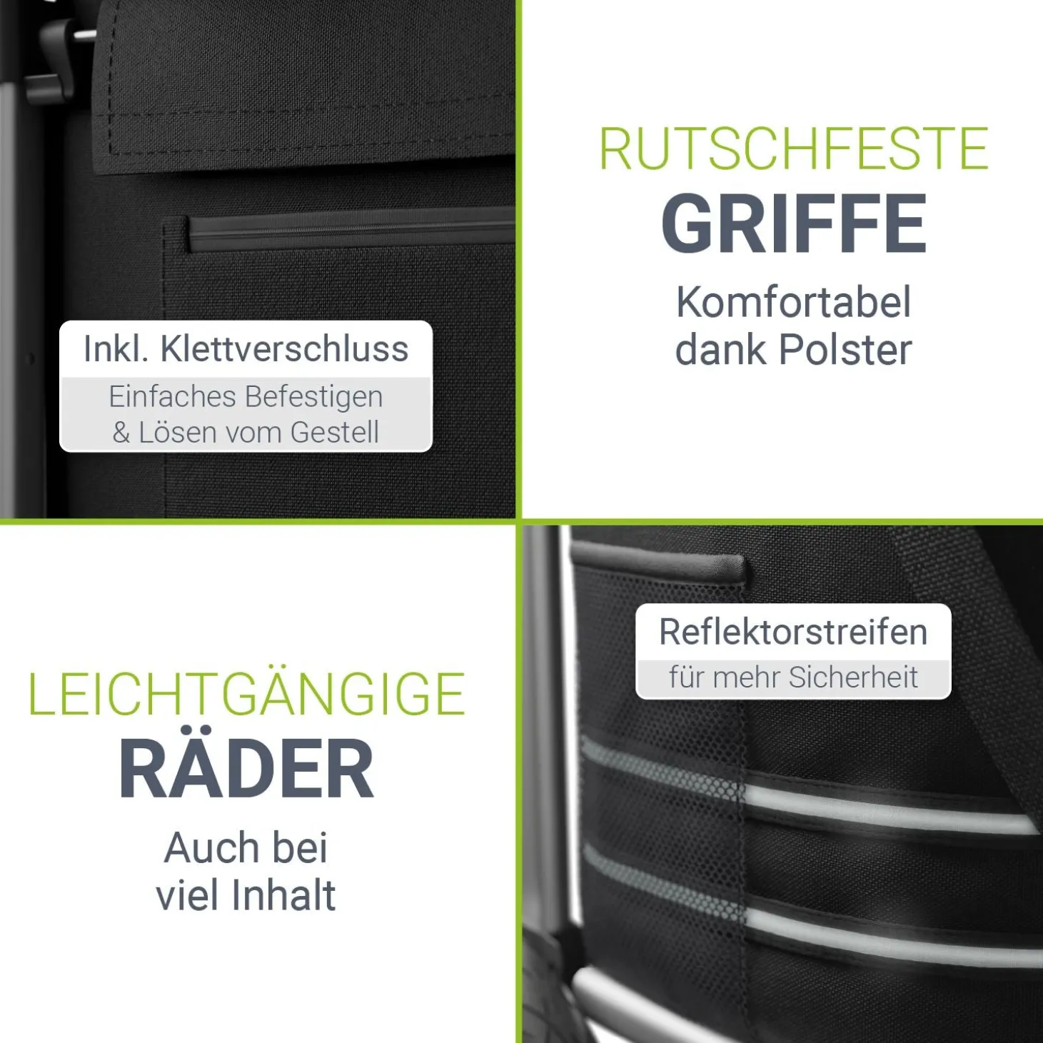 3in1 Einkaufstrolley - 56 L Kapazität Klappbarer Trolley für bequemes Shopping