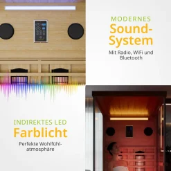 Infrarotkabine Göteborg Infrarotsauna mit Vollspektrumstrahler und LED-Beleuchtung