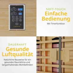 Infrarotkabine Göteborg Infrarotsauna mit Vollspektrumstrahler und LED-Beleuchtung