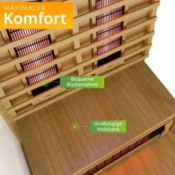 Infrarotkabine Göteborg Infrarotsauna mit Vollspektrumstrahler und LED-Beleuchtung