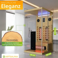 Infrarotkabine Göteborg Infrarotsauna mit Vollspektrumstrahler und LED-Beleuchtung