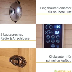 Infrarotkabine Nyborg E150K ↔ 150x150cm ↕ 190cm ⚟ Dual Technologie 유 4 Personen