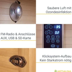 Infrarotkabine Nyborg S120K ↔ 120x105cm ↕ 190cm ⚟ Dual Technologie 유 2 Personen