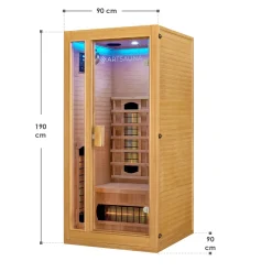 Infrarotkabine Nyborg S90V ↔ 90x90cm ↕ 190cm ⚟ Dual Technologie 유 1 Personen