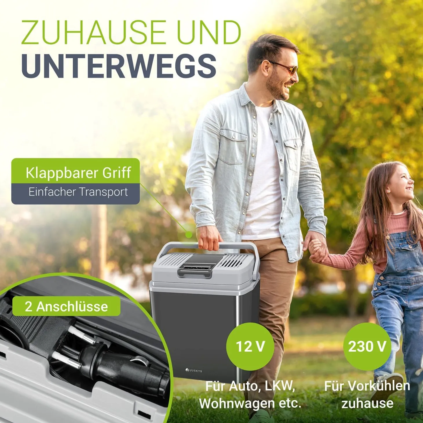 Kühlbox Nordpol Elektrische Kühlbox mit praktischem 12 V und 230 V Anschluss