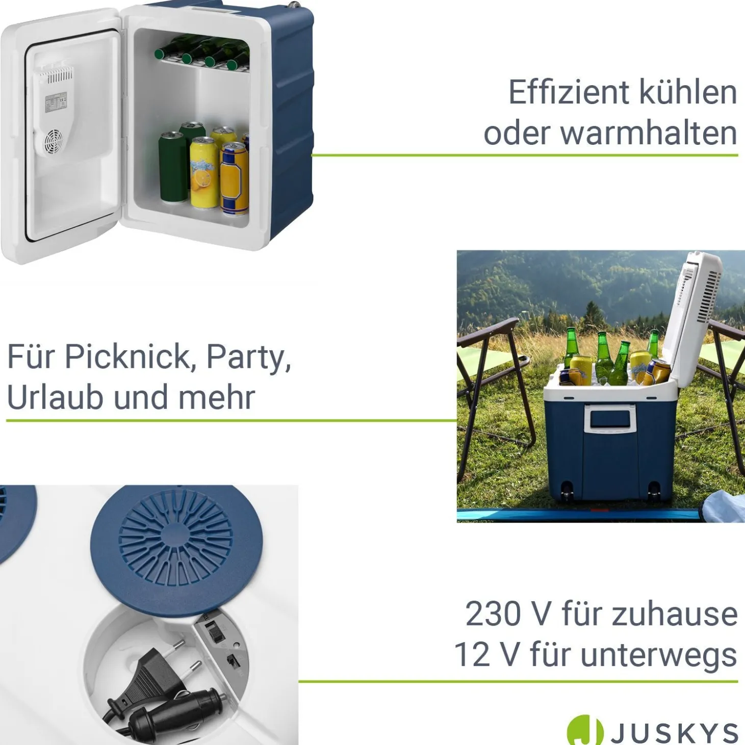 Kühlbox Nordpol Elektrische Kühlbox mit praktischem 12 V und 230 V Anschluss