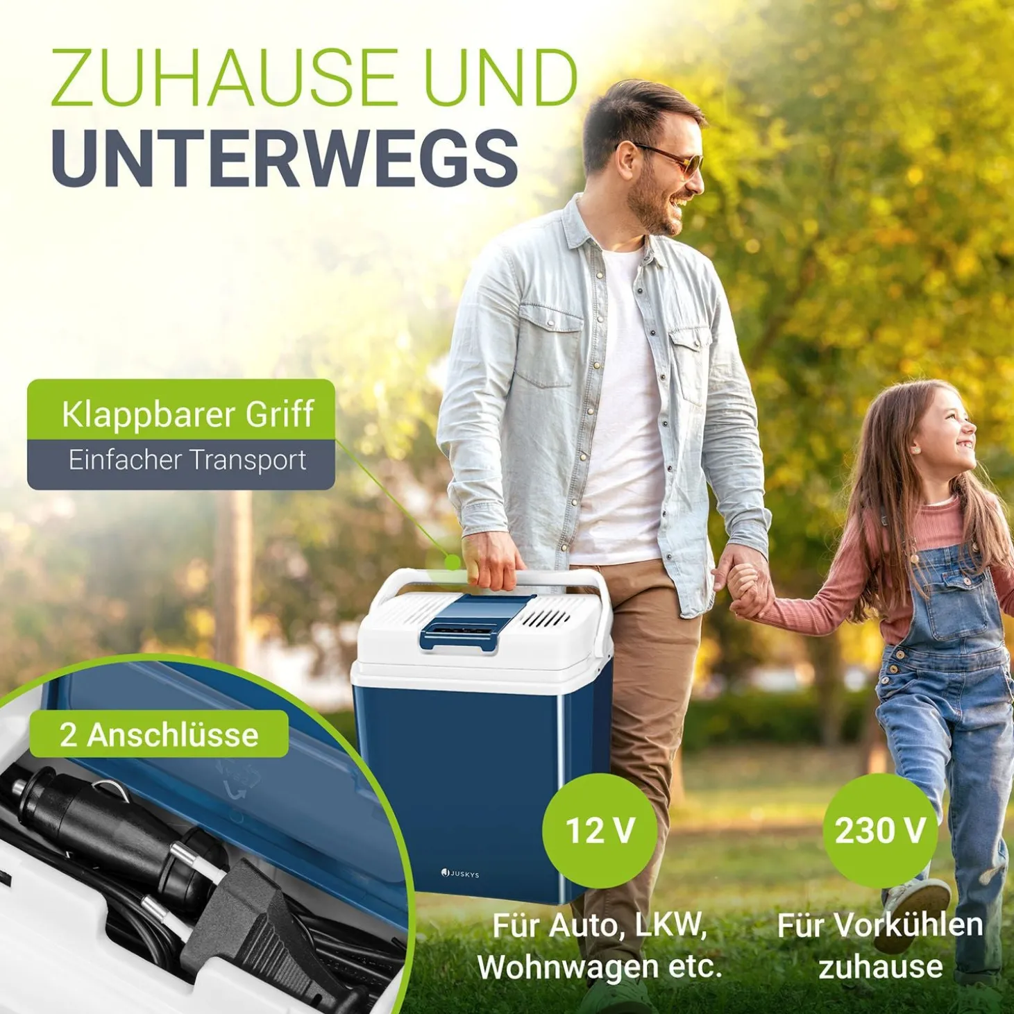 Kühlbox Nordpol Elektrische Kühlbox mit praktischem 12 V und 230 V Anschluss