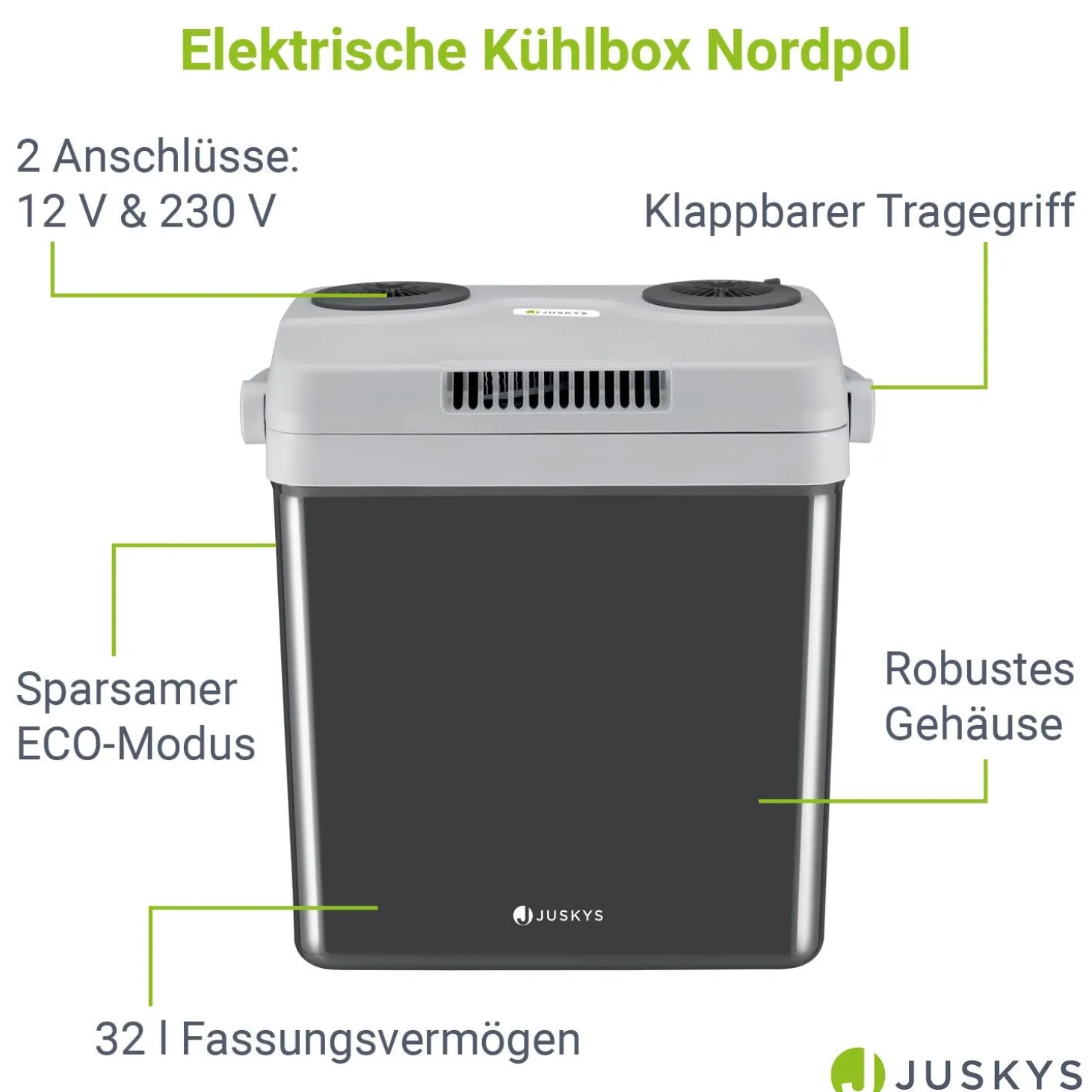 Kühlbox Nordpol Elektrische Kühlbox mit praktischem 12 V und 230 V Anschluss