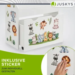 Kinder Bücherregal mit 3 Fächern und herausziehbarer Spielzeugkiste 3 Fächer + 1 Kiste zur Aufbewahrung von Büchern & Spielzeug