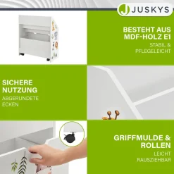 Kinder Bücherregal mit 3 Fächern und herausziehbarer Spielzeugkiste 3 Fächer + 1 Kiste zur Aufbewahrung von Büchern & Spielzeug