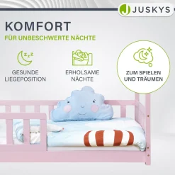 Kinderbett Marli 90 x 200 cm Hausbett mit Rausfallschutz, Lattenrost und Dach