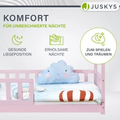 Kinderbett Marli 80 x 160 cm Hausbett mit Rausfallschutz, Lattenrost und Dach