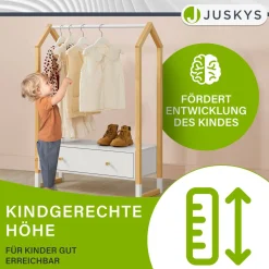 Kinder Kleiderständer Filla Offene Garderobe mit Schublade & Ablage