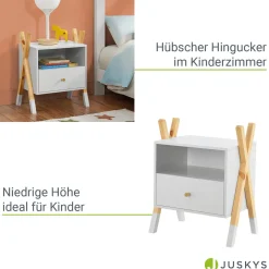 Kinder Nachttisch Jamie Kleiner Nachttisch mit Schublade, Ablage & offenem Fach