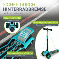 Kinderroller Lumox Roller für Kleinkinder ab 3 Jahren mit LED-Leuchträdern