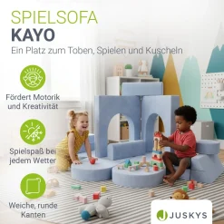 Kindersofa Kayo mit Cord Bezug & Kissen Weiches Spielsofa mit verschiedenen Aufbaumöglichkeiten