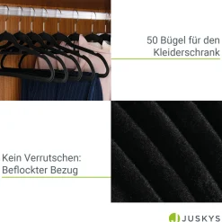 Kleiderbügel - Samt Bügel für Garderobe - rutschfest mit Samtbezug