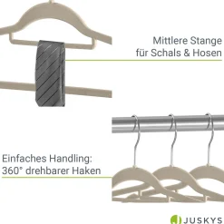 Kleiderbügel - Samt Bügel für Garderobe - rutschfest mit Samtbezug